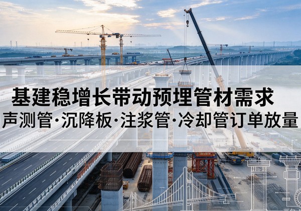 麻山基建稳增长带动预埋监测管材需求，声测管、沉降板、注浆管订单持续放量